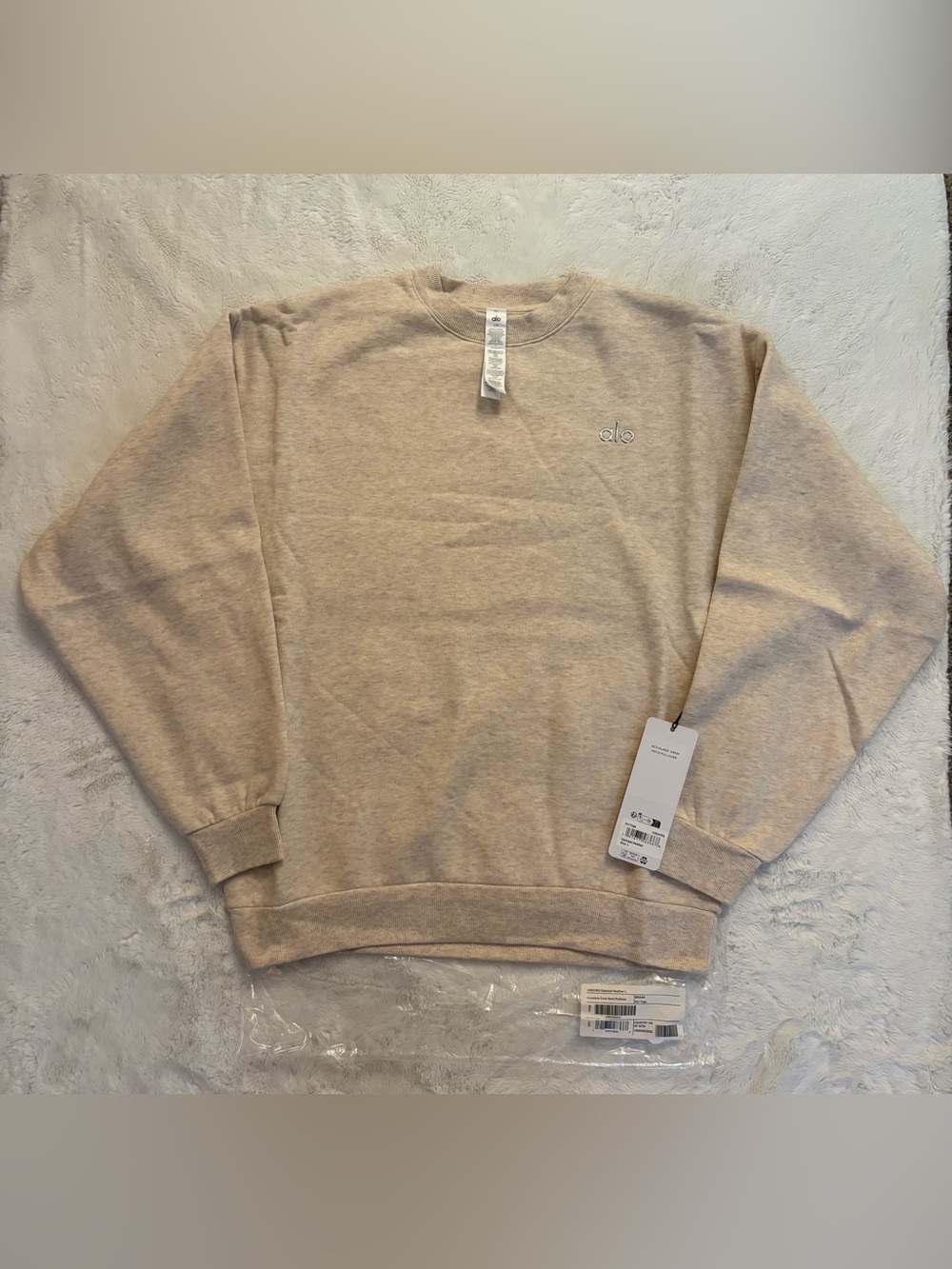 ALO Yoga Accolade Crewneck Sweater in Oatmeal Heather Large NWT